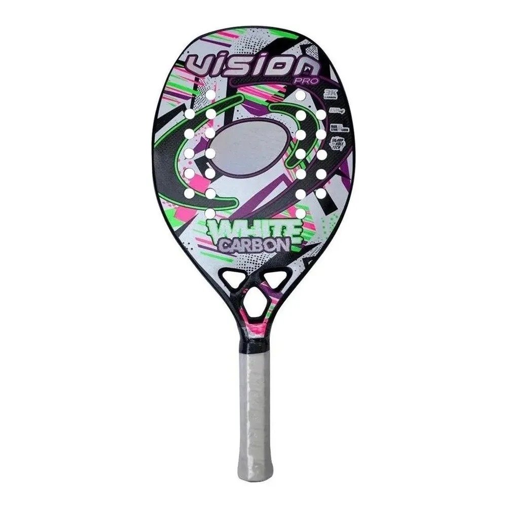 Raquete de beach tennis Vision White Carbon - 3k